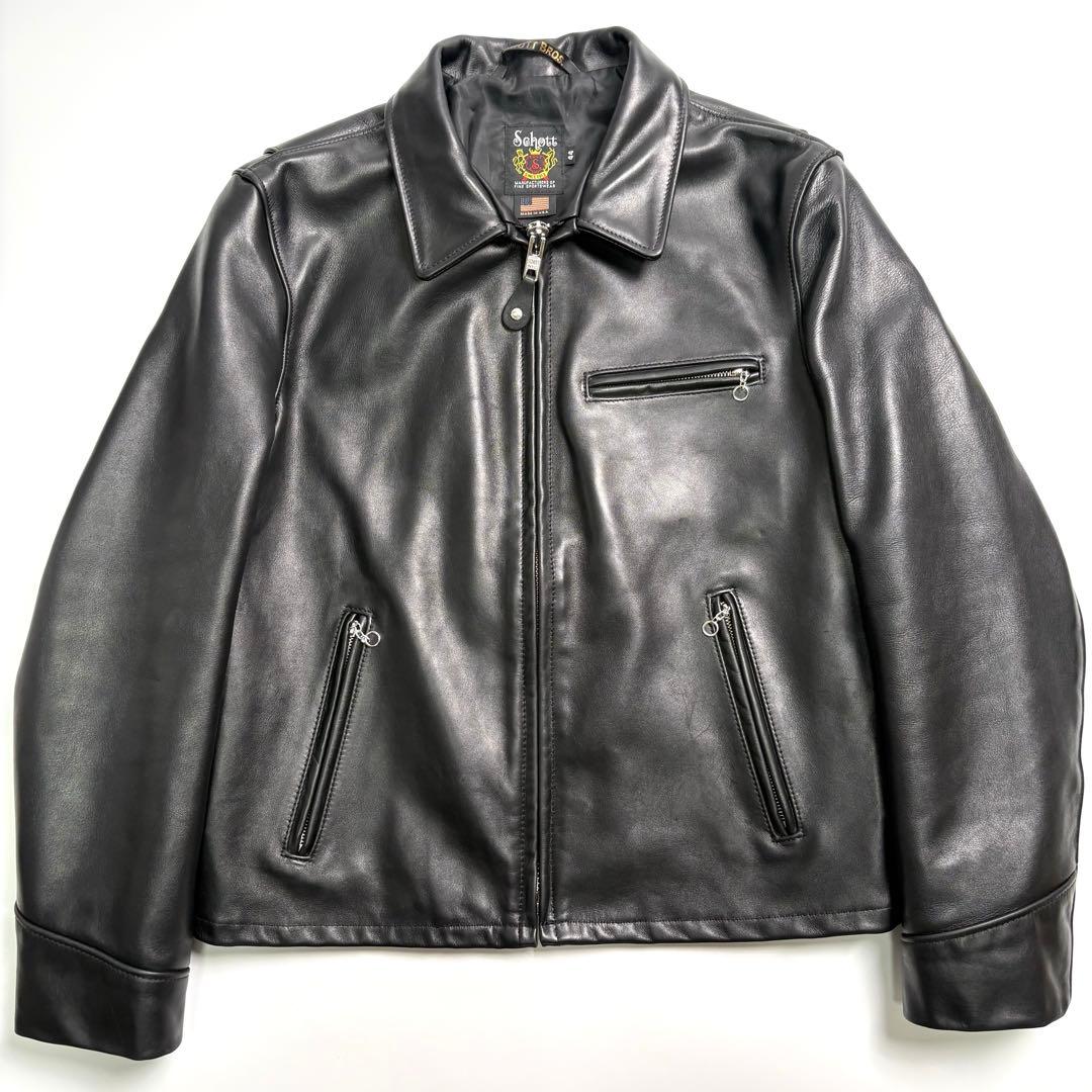 【米国製】SCHOTT レザー ライダースジャケット 黒 44 103US
