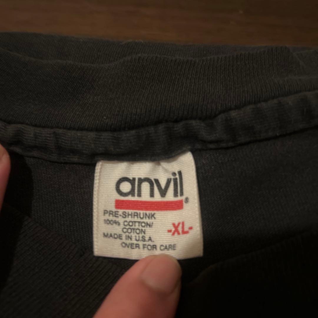 anvil ビンテージ 長袖 Tシャツ XL 黒 100%コットン