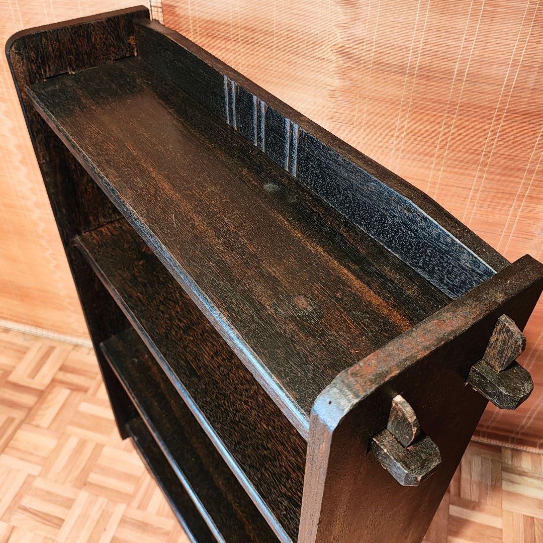 楔の木製本棚4段　オープンラック　昭和レトロ　古家具