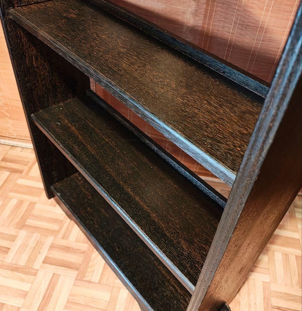 楔の木製本棚4段　オープンラック　昭和レトロ　古家具