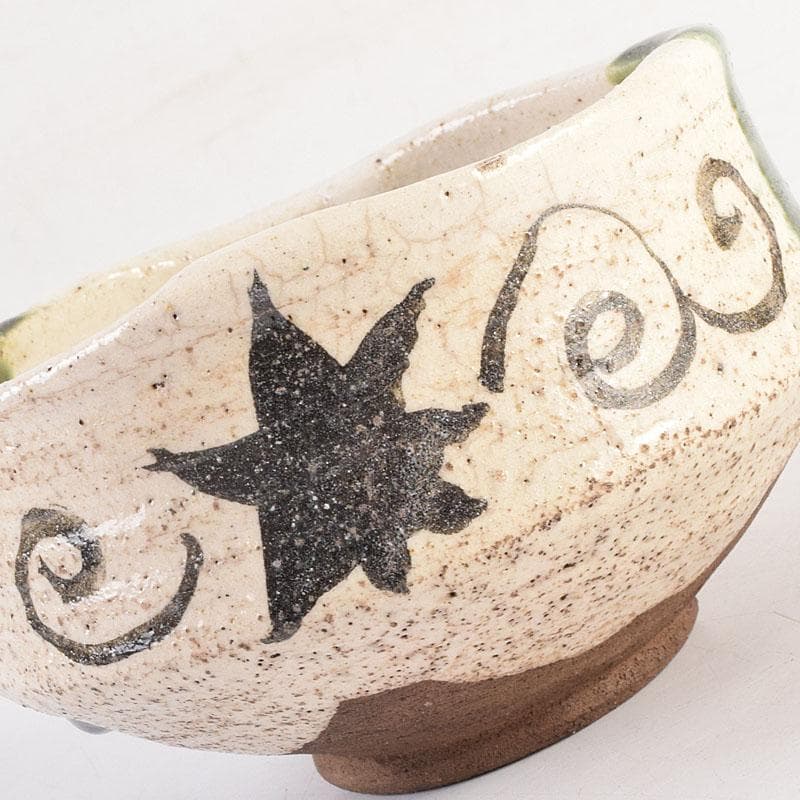 茶道具　加藤唐九郎（一ム斎）作　絵織部　茶碗　時代箱　C　R8826