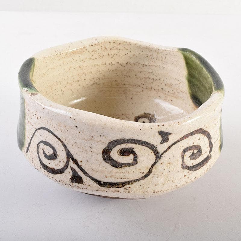 茶道具　加藤唐九郎（一ム斎）作　絵織部　茶碗　時代箱　C　R8826