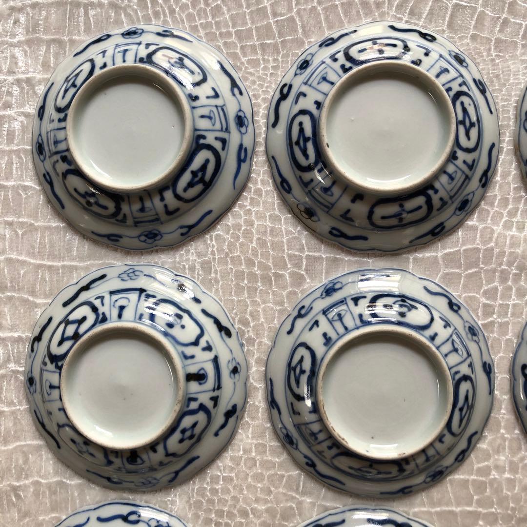 古伊万里 芙蓉手染付花鳥図手塩皿20枚　文化文政期