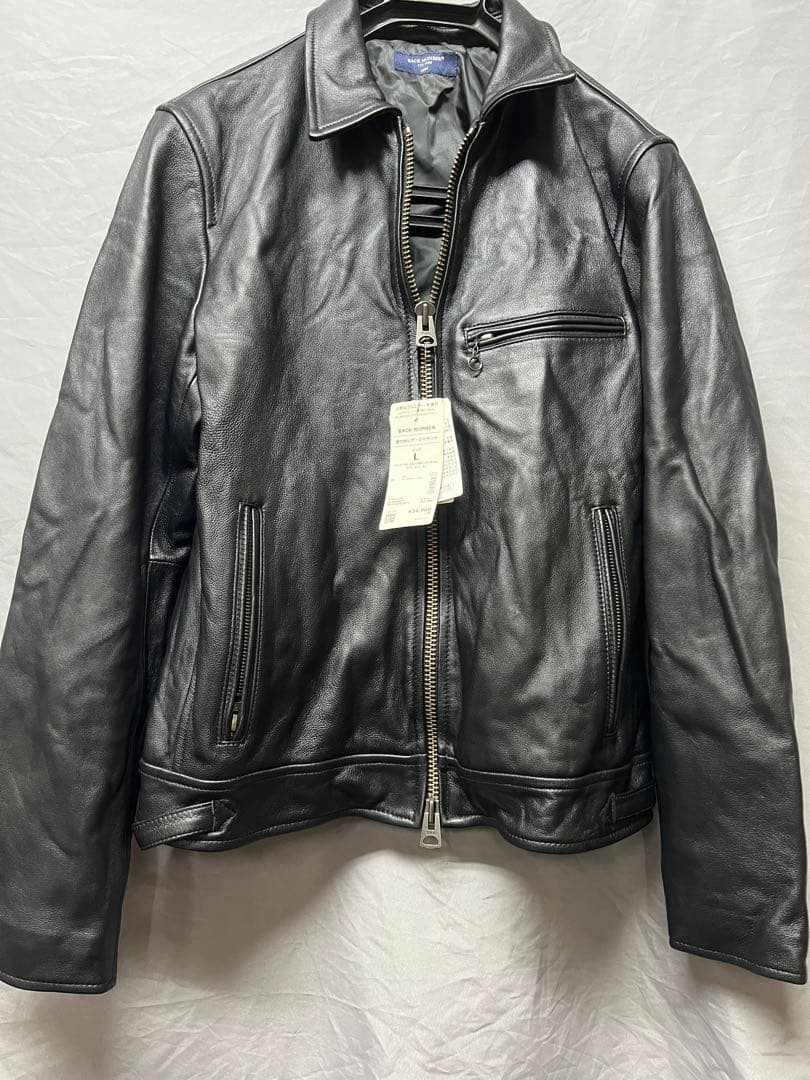 新品　BACK NUMBER ラムレザー シングルライダース Lサイズ