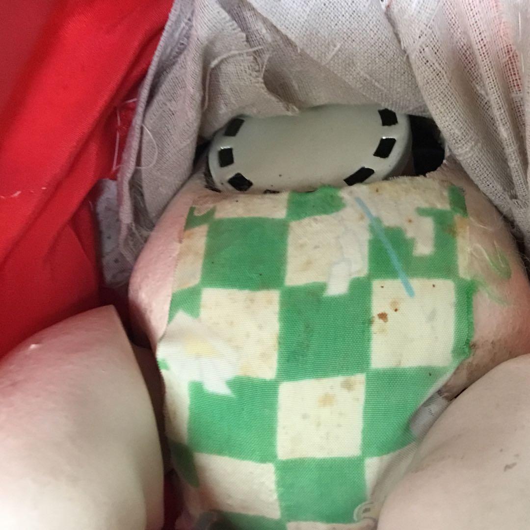 古い人形◆お座り人形　髷結い◆紙箱入り 抱き人形 昭和レトロ 日本人形