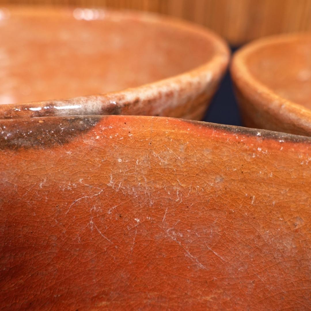 楽吉左衛門 覚々斎好 赤 蓋茶碗 蓋碗 向付 5客 共箱