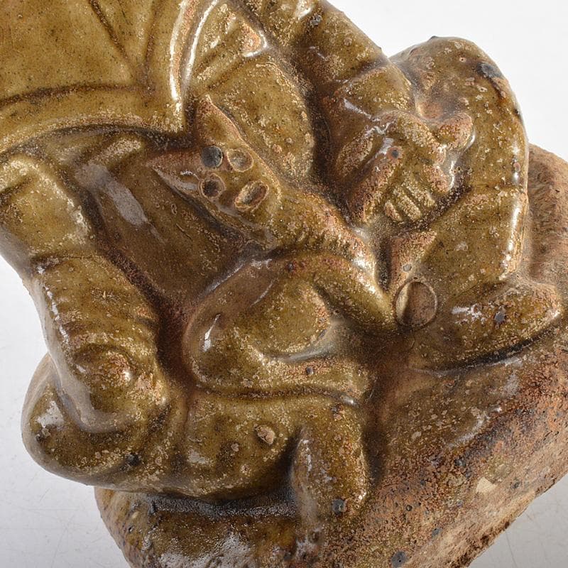 中国　耀州窯　青磁　仏像　人物像　置物　C　R6381