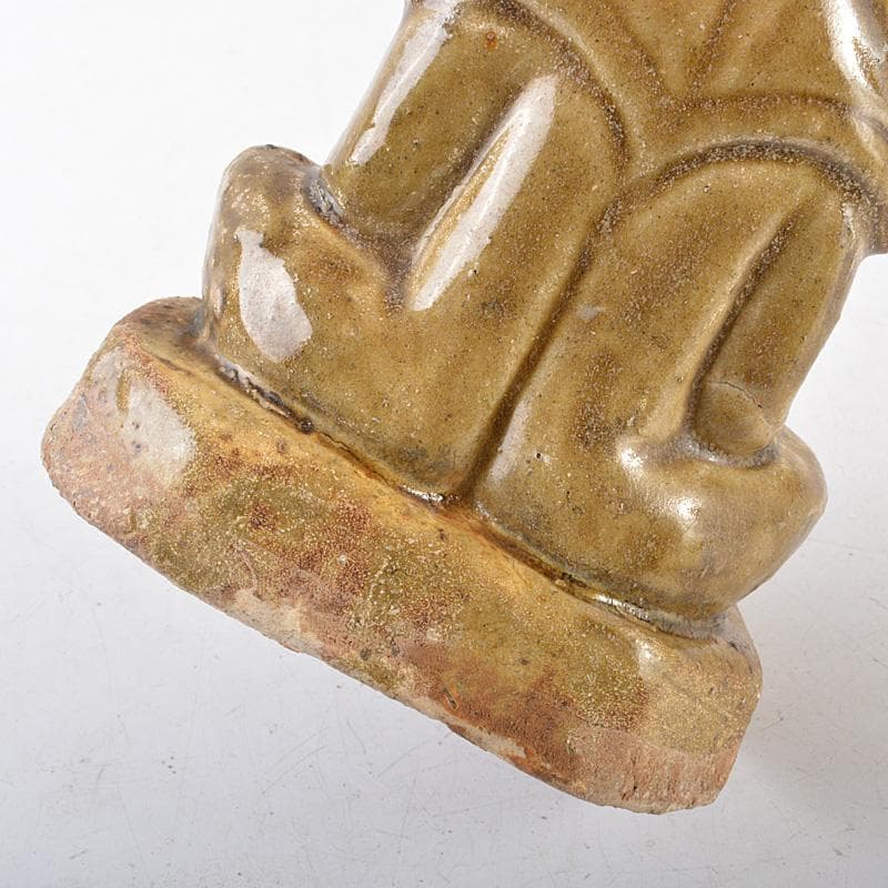 中国　耀州窯　青磁　仏像　人物像　置物　C　R6381