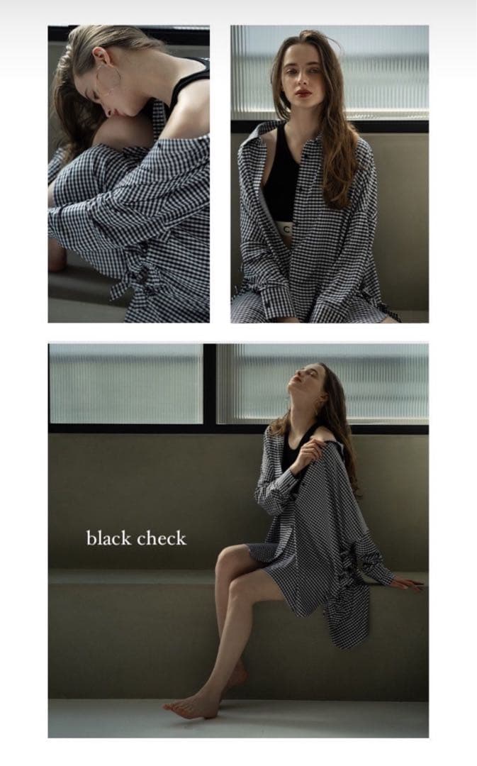 【新品・未使用】LINKABLE サイドリボンラッシュガード ブラックチェック