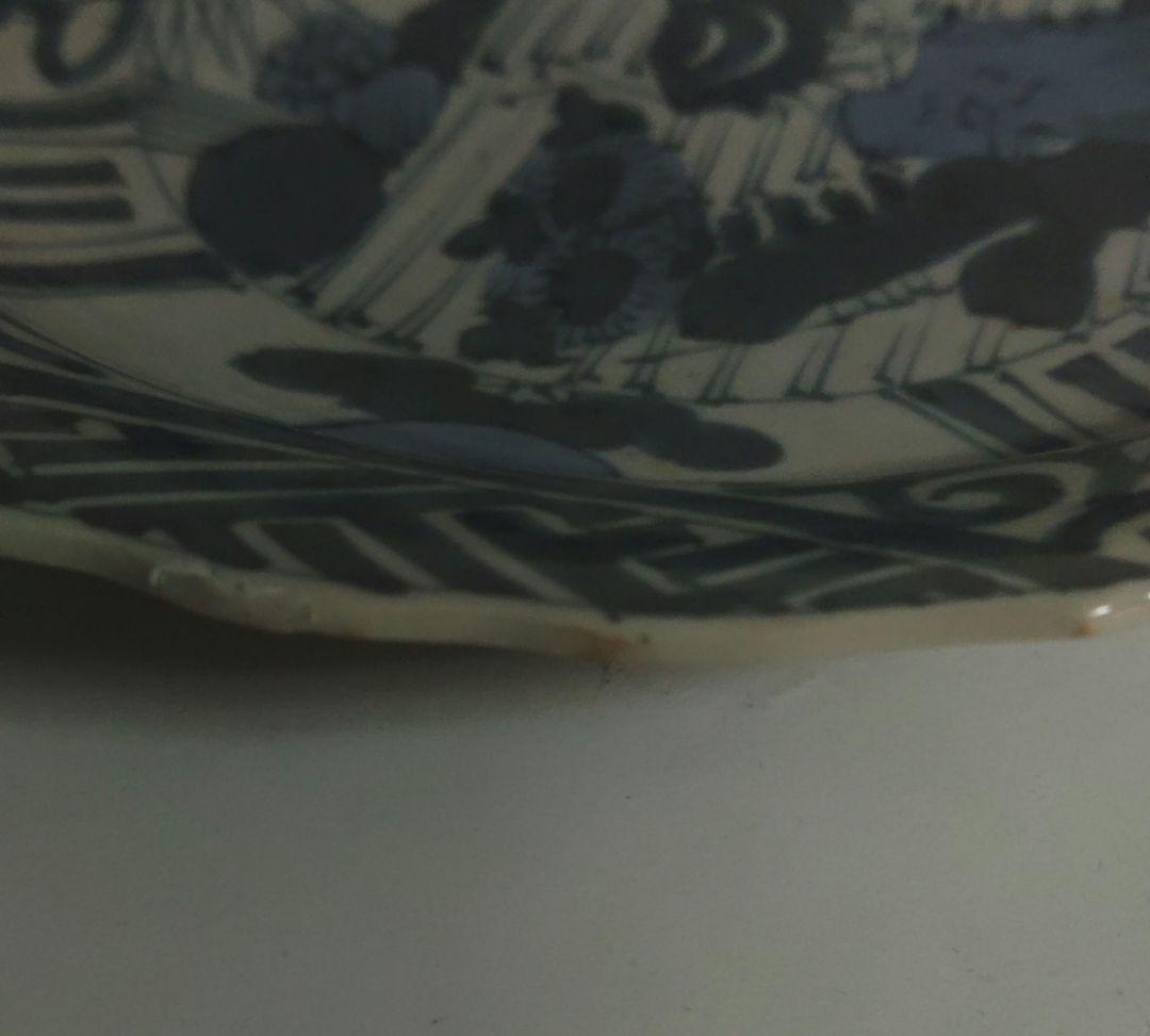 中国　明時代　染付　芙蓉　モンスターマスク　中国