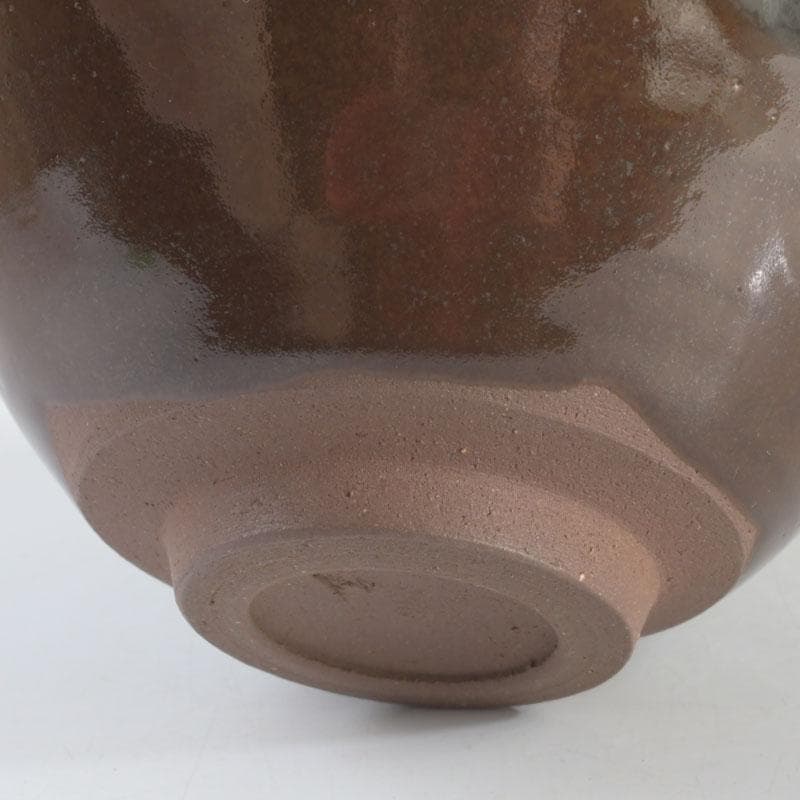 茶道具　桶谷定一作　灰被　天目茶碗　仕覆付　共布共箱　C　9487