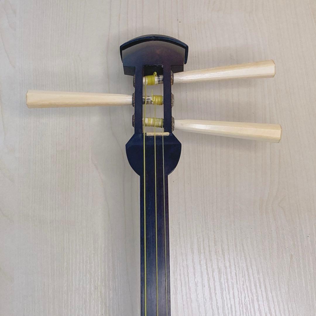 長唄三味線　舞台用　仮継有り　紅木　すぐ弾ける　糸巻き調節済み　高級細棹三味線