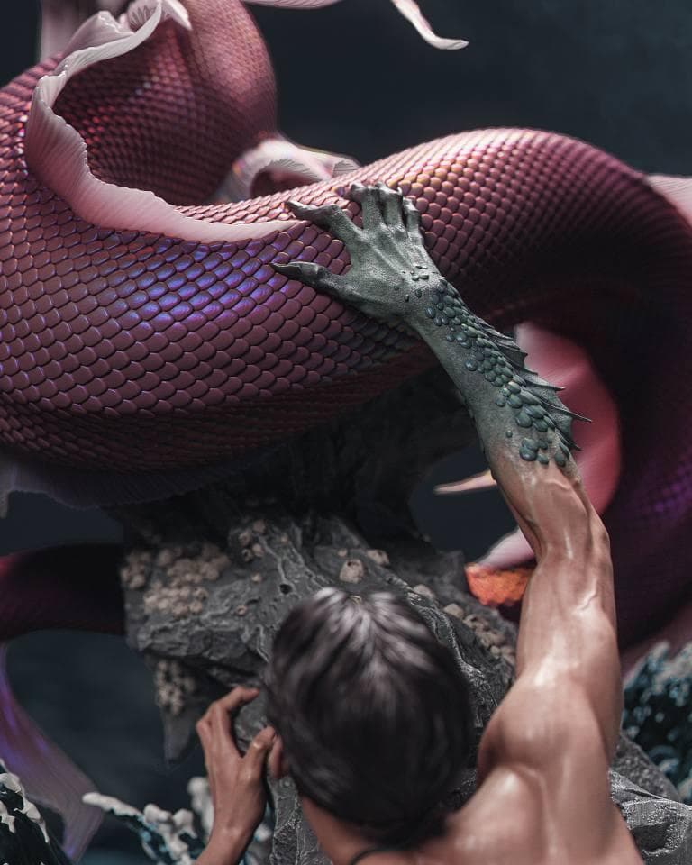 1/6 未塗装未組立 フィギュア ガレージキット マーメイド ジオラマ