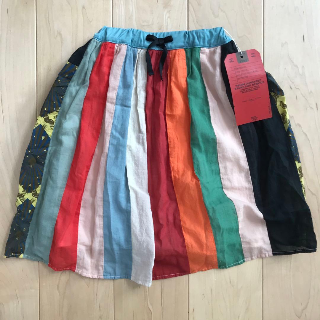 新品 denim dungaree パッチワークスカート 120
