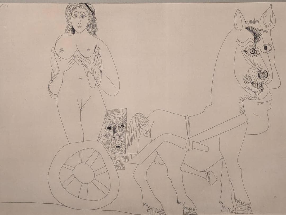 【真作】【複製】複製画　パブロ・ピカソ　エロチカシリーズ　独創的な線描画　W36