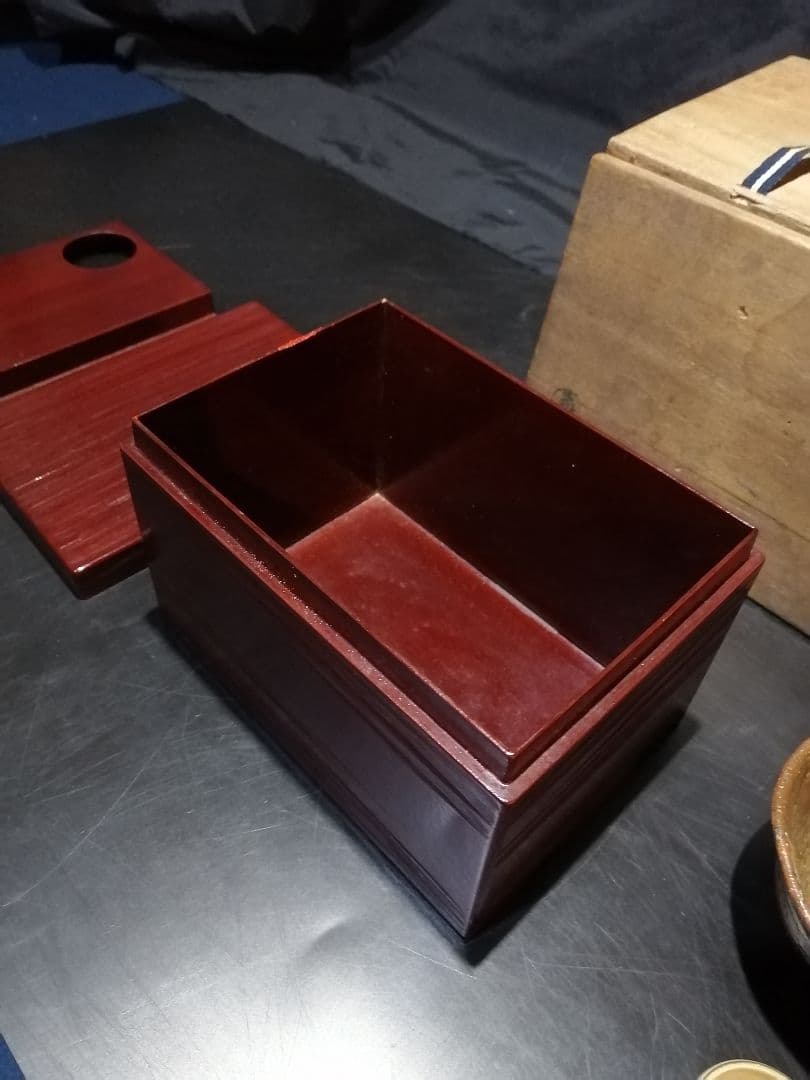 【茶道具】十一代飛来一閑作　溜塗茶箱 茶道具セット付属　茶箱37