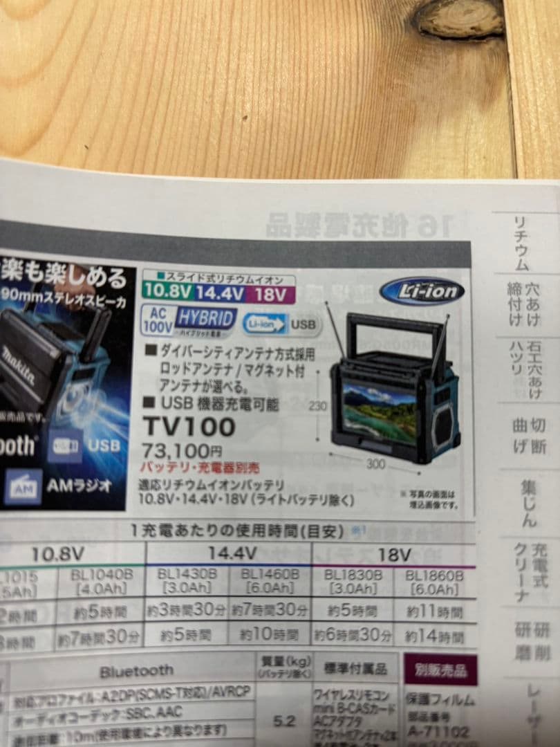 マキタ　テレビ