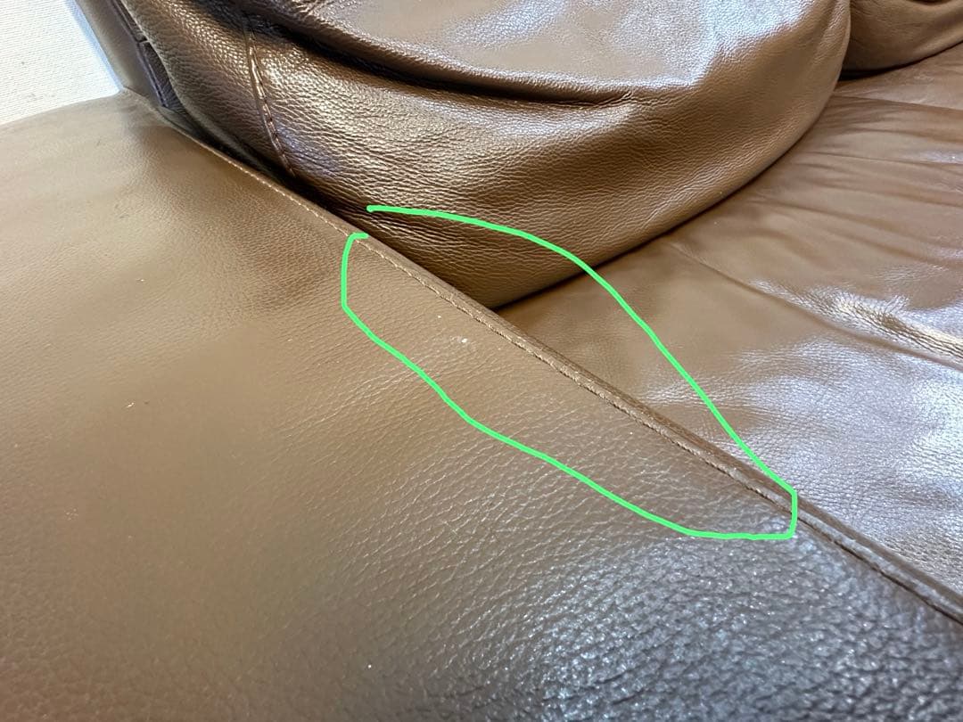 ２月2日まで、その後処分予定。送料込み　無印良品ブラウンレザー二人掛けソファ