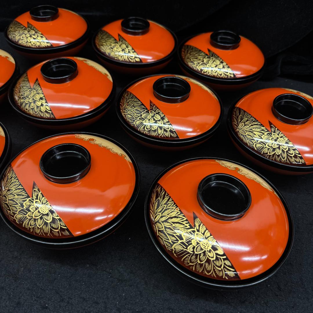 輪島塗　吸い物椀　10客(木箱付)