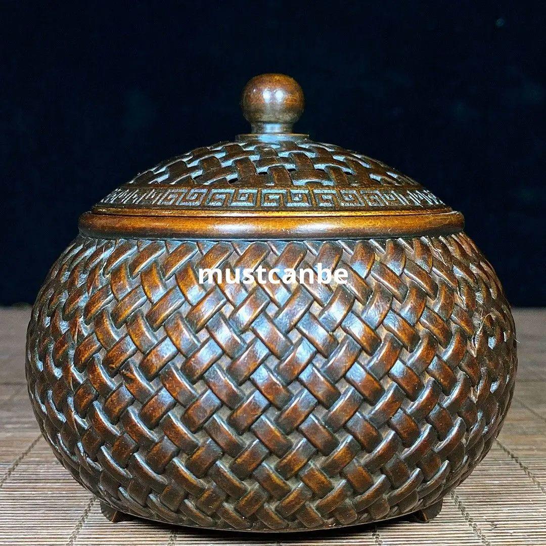 銅製 香炉 網蓋格子薫香炉 茶道香炉 装飾品 工芸品 置物