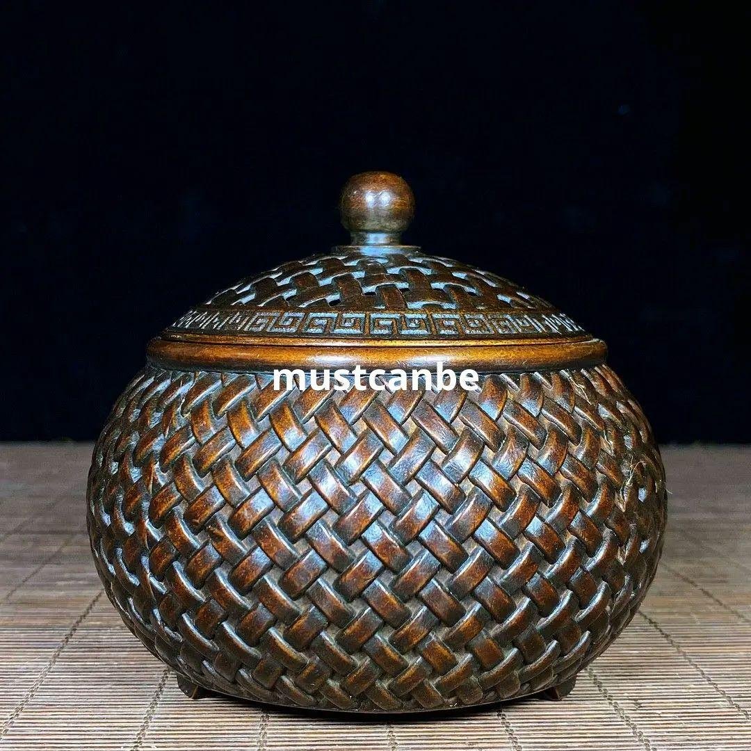 銅製 香炉 網蓋格子薫香炉 茶道香炉 装飾品 工芸品 置物