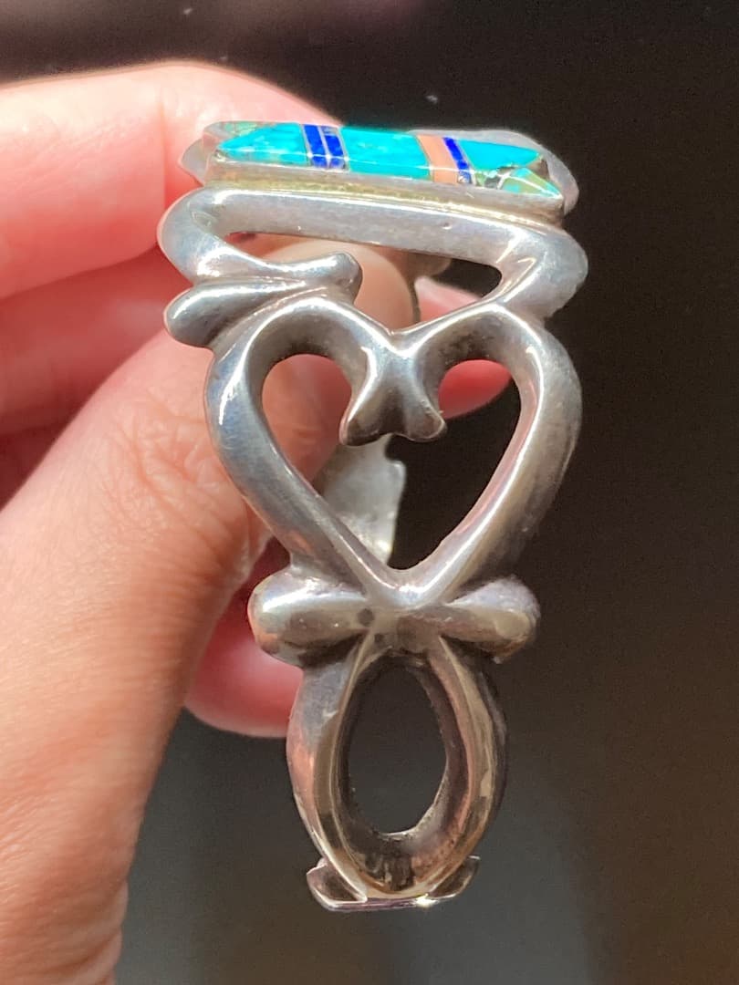 刻印 インディアン F.L.BEGAY インレイ ターコイズ シルバー バングル