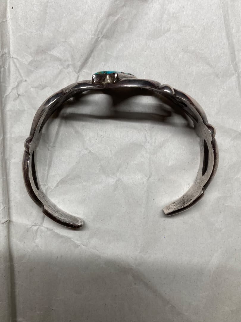 刻印 インディアン F.L.BEGAY インレイ ターコイズ シルバー バングル