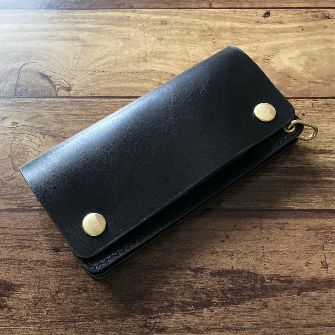 MARYAMホースバット トラッカーウォレット180（ロング）3層 茶芯ブラック