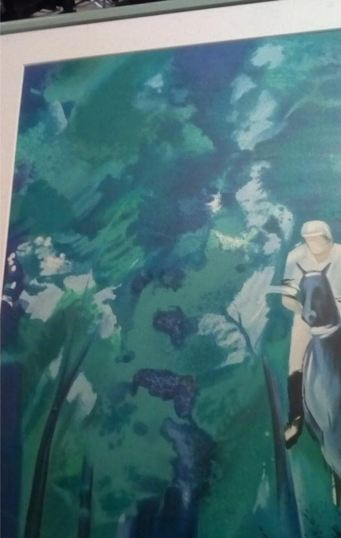 ビクトールスパン真作油彩乗馬20号鑑定二度した真作肉筆鑑定