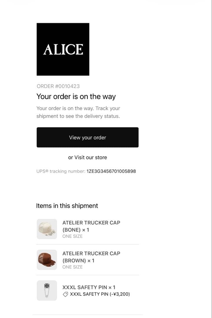 帽子 ALICE HOLLYWOOD ATELIER TRUCKER CAP