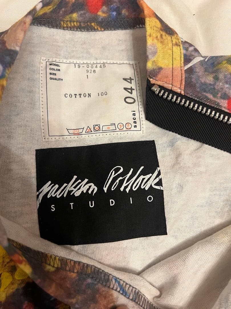 sacai Jackson pollock ペイント　Tシャツ　ジップ　サカイ