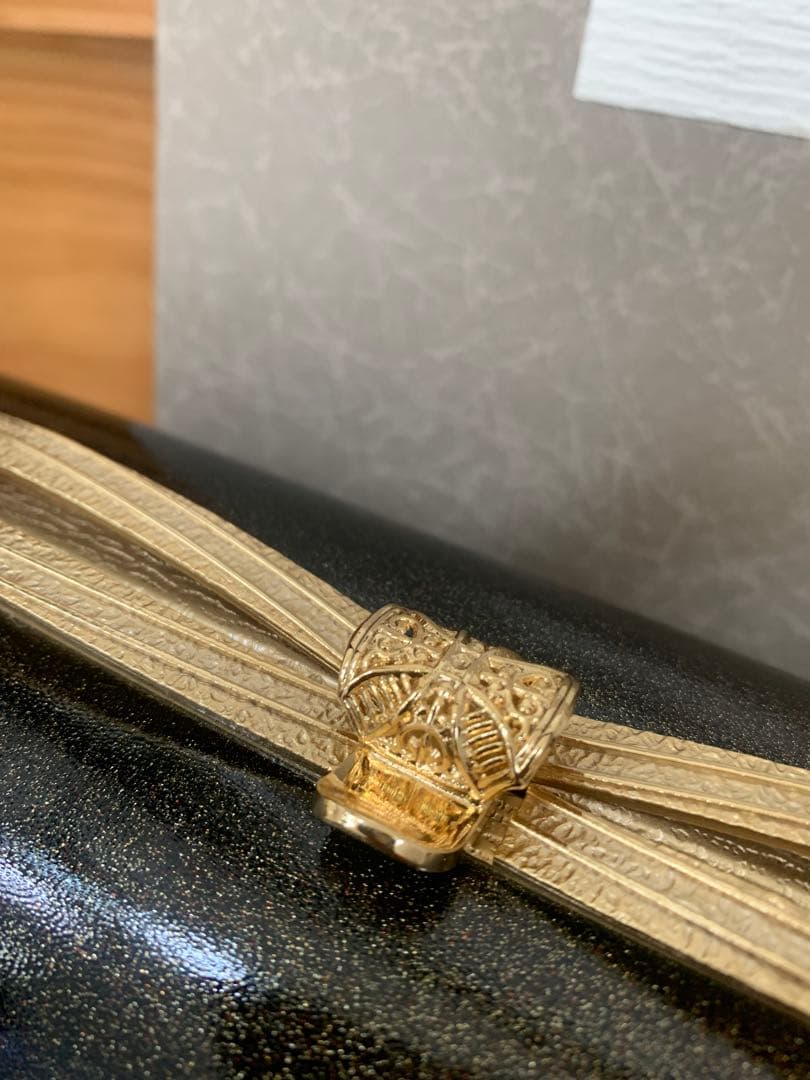 新品未使用タグ付　草履バッグ　セット ゴールド　紗織　Ｌ　ブラック　留袖　七五三