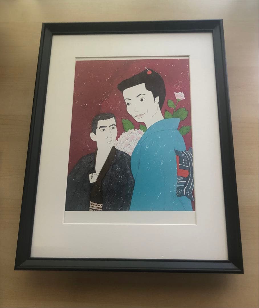 PK額装品 和田誠 映画 緋牡丹博徒 高倉健 藤純子 A3額入 ポスター風