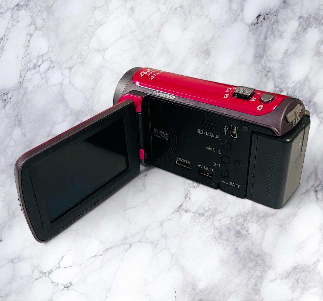 Panasonic HDC-TM45 ビデオカメラ ピンク色 バッテリー2個付