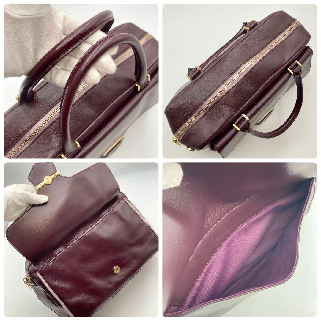 マッキー✨TOD'S ハンドバッグ 2way 光沢レザー バイカラー 希少