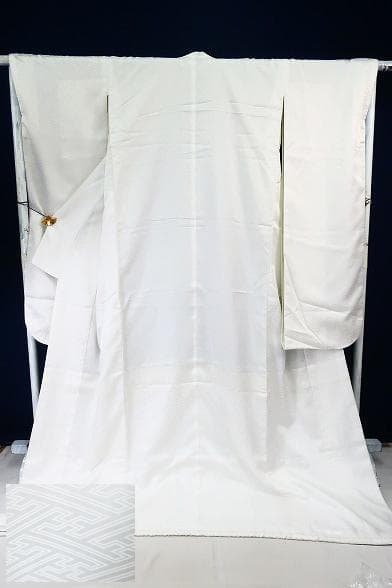美品 白打掛け 掛け下 襦袢 掛下帯 筥迫セット ホワイト 飛鶴 刺繍 結婚式