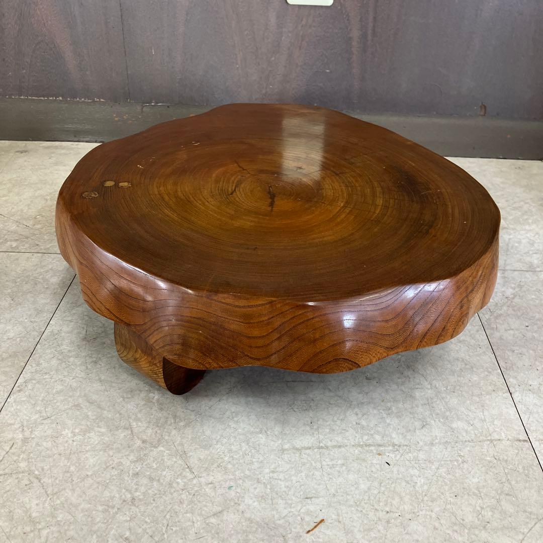 B-3 昭和レトロ 木製 天然木 一枚板 屋久杉 輪切り ちゃぶ台 テーブル