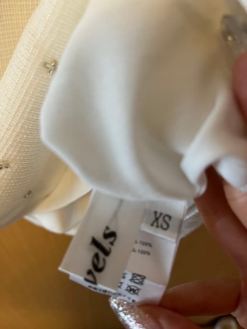 Jewels ビジューリボンサイドスリットタイトミニドレス