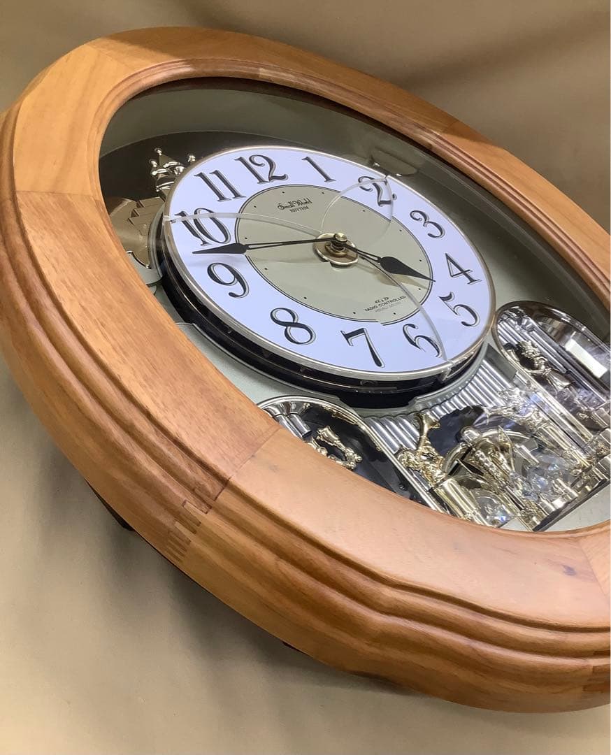 リズム時計 スモールワールド電波からくり時計 4MN422RA