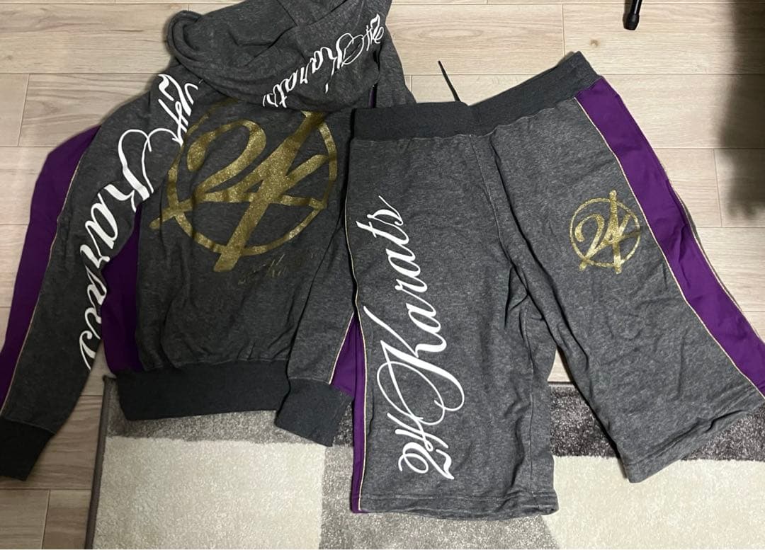 24karats セットアップ　EXILE ゴールド、グレー、パープル