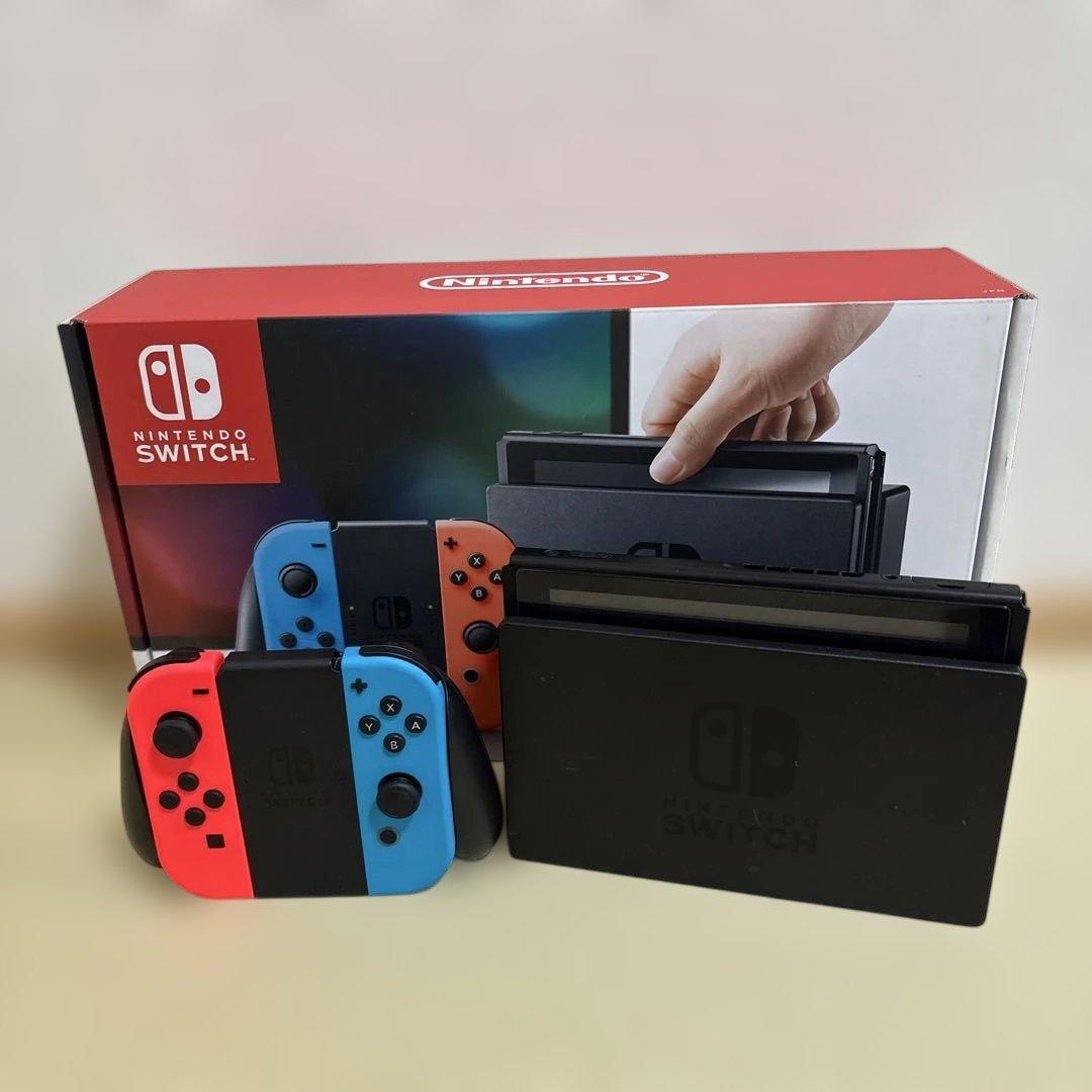 Nintendo Switch本体 ネオン赤青 SDカード64GB付 動作確認済