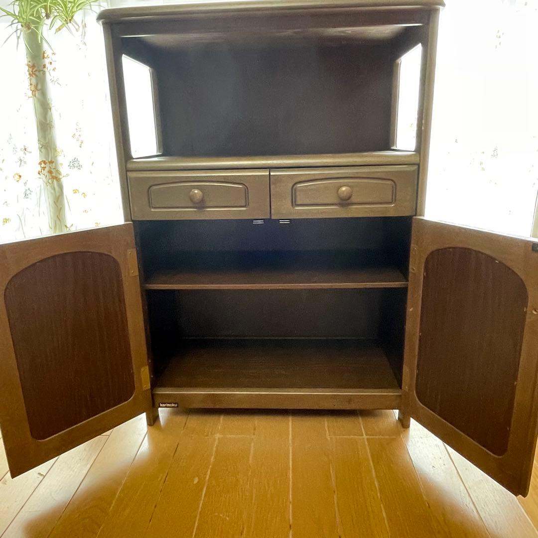 【概ね美品】カリモク電話台、花台、飾り棚、サイドキャビネット