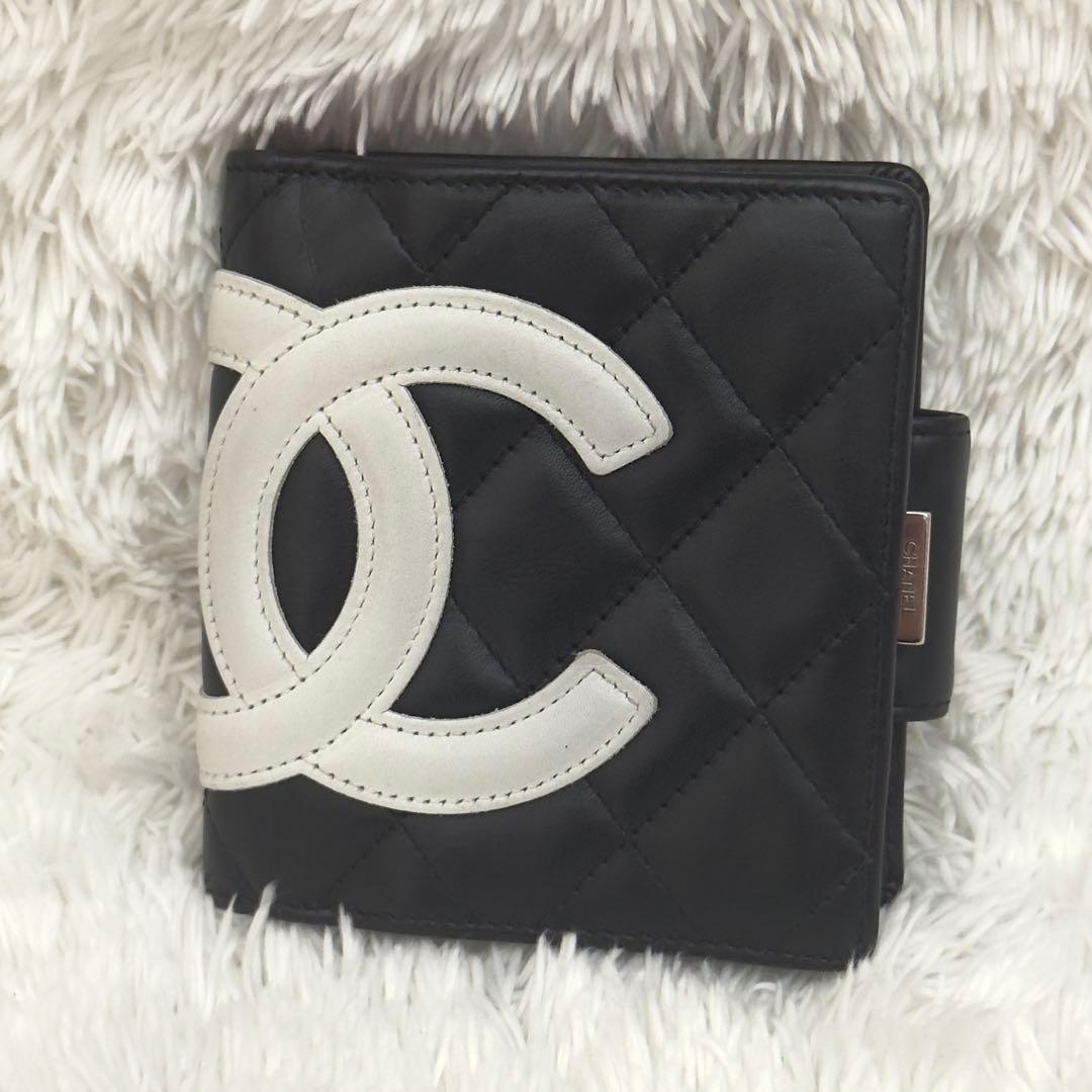 極美品⭐️CHANEL シャネル カンボンライン 二つ折り レザー ココマーク