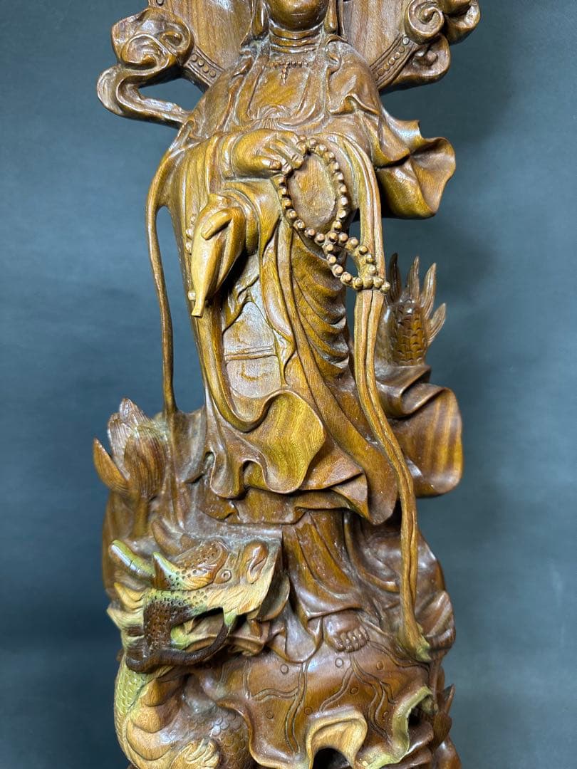 绿檀　白檀　観音　木彫り　仏教美術　仏像 骨董 木像　木製　仏教　密教　置物