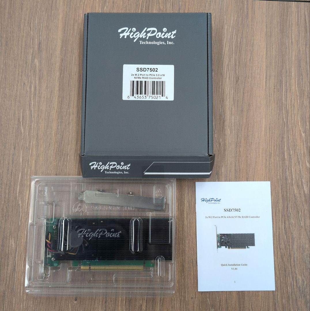 拡張カード HighPoint SSD7502 PCIe 4.0 x16 2-Port