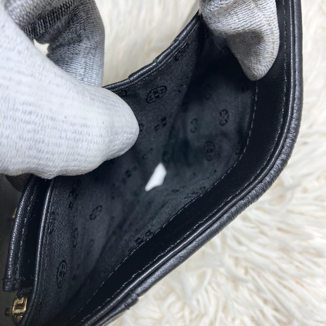 【極美品】トリーバーチ＊キルティング 三つ折りレザーブラック