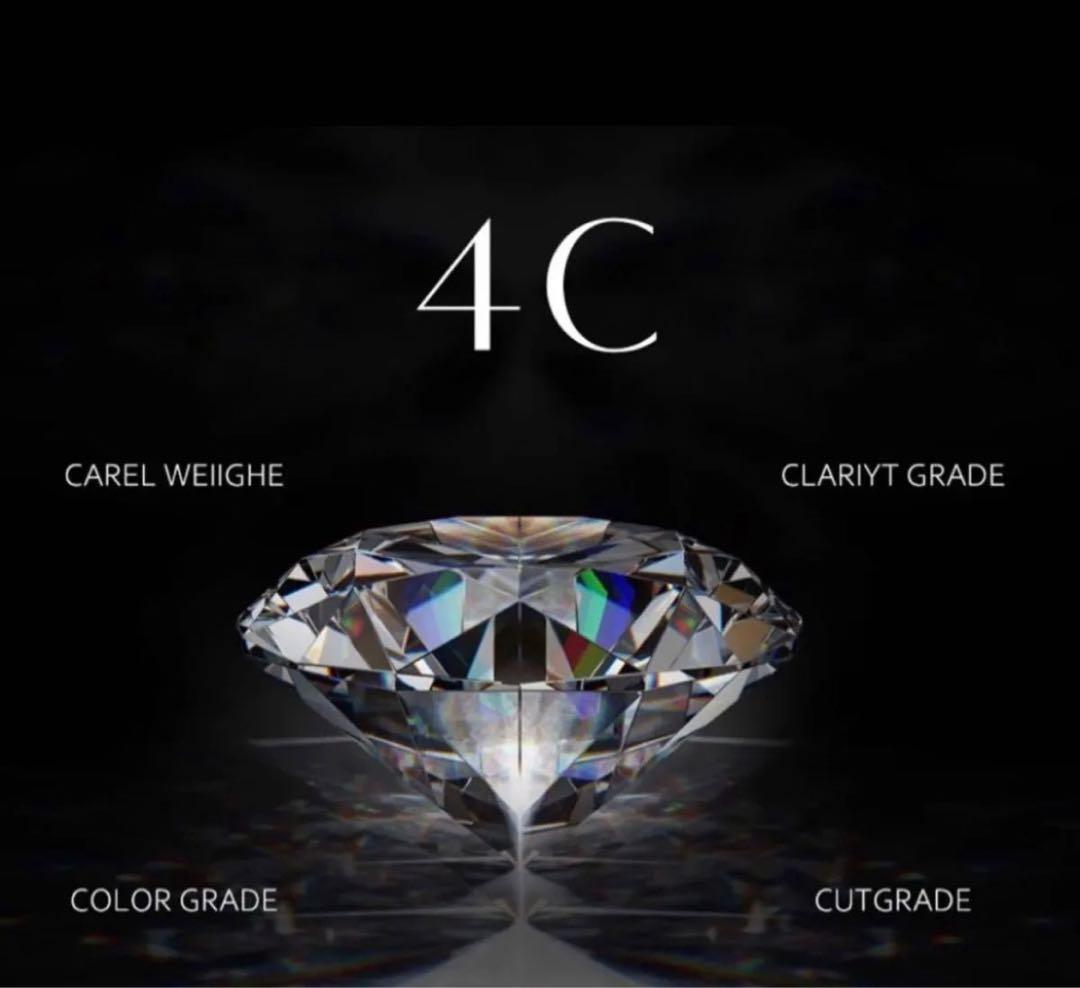 匿名配送　鑑別書　18kゴールド　9粒ダイヤモンドリング　アレルギー対応　新品