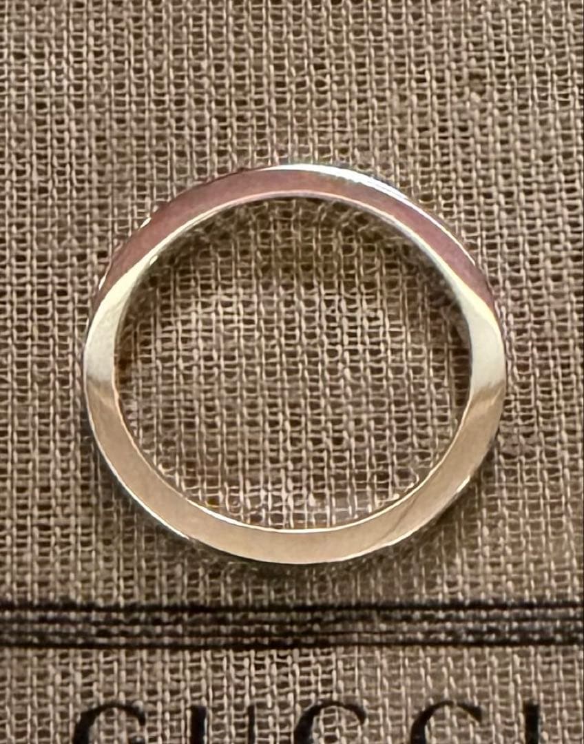 新品 GUCCI GG＆ビー エングレービング スリム リング 23号 4mm