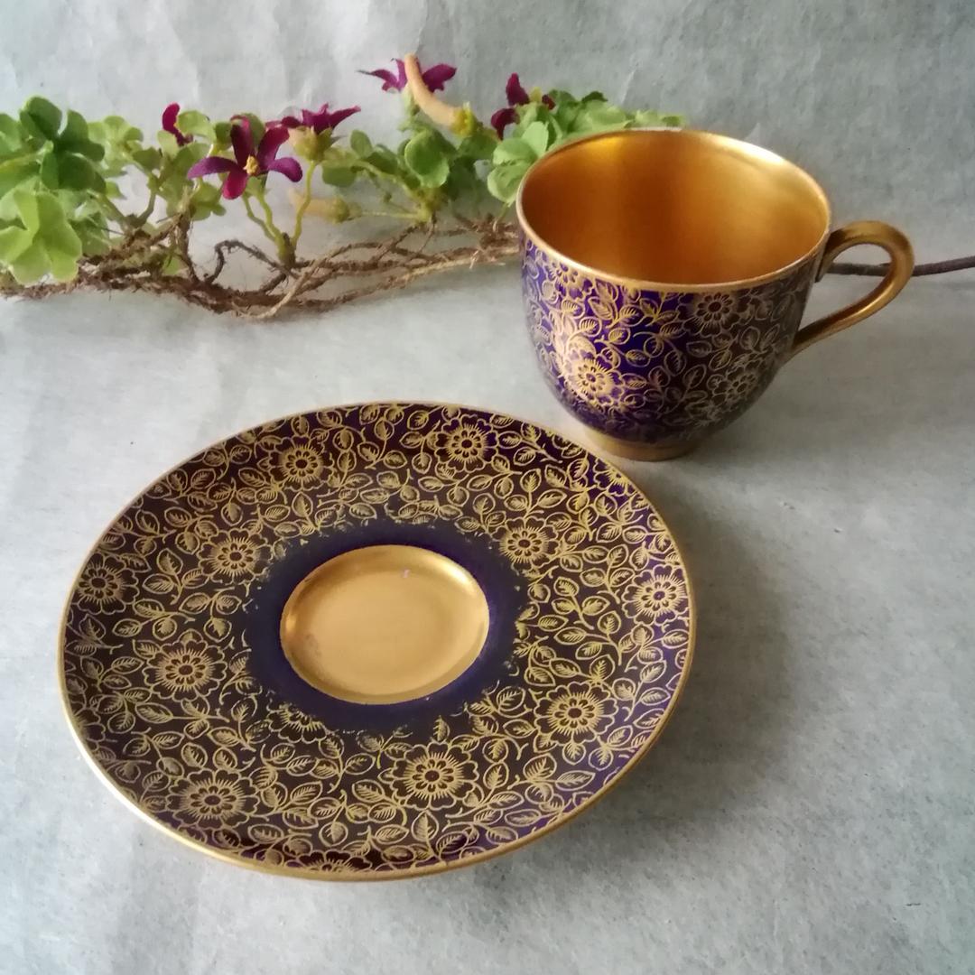 逸品　ロイヤルウースター　金彩デミタス　カップアンドソーサー　英国　アンティーク