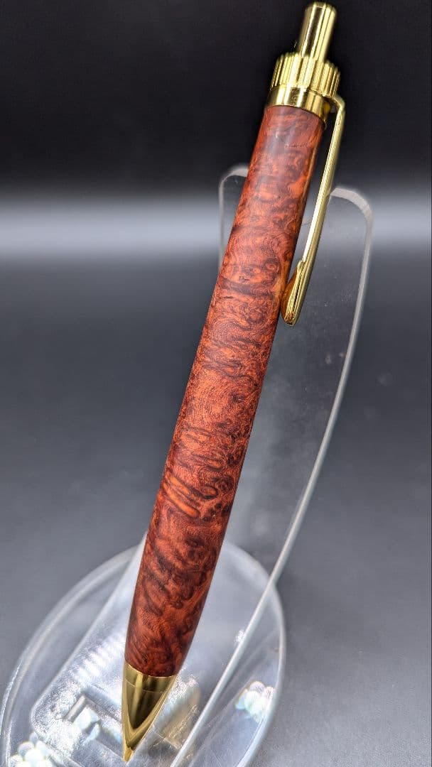 456ペン工房翌檜　極上　本花梨瘤杢　木軸シャーペン　ボールペン